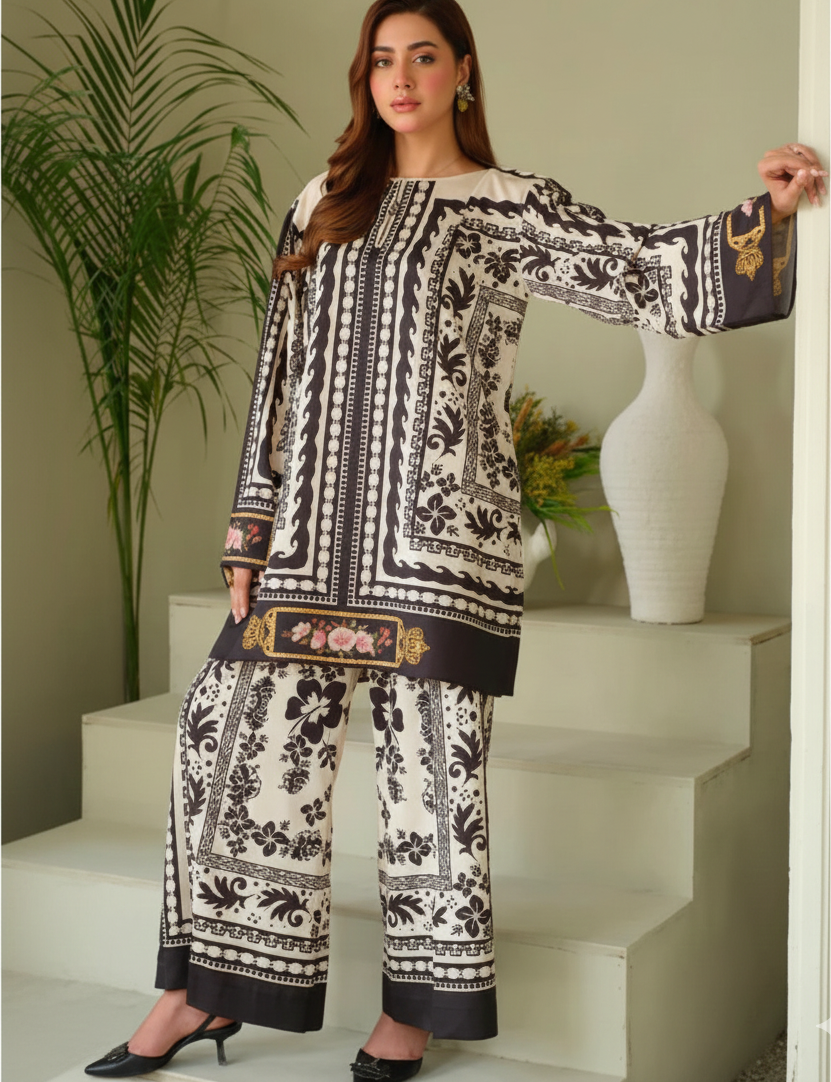 Co-Ord Set Ladies Unstitched 2 PC #015