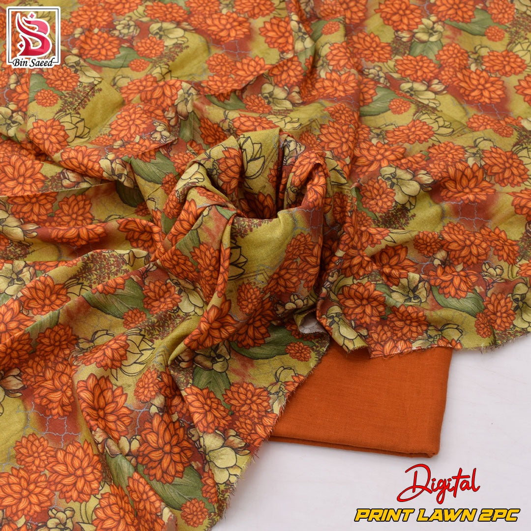Lawn Ladies: 2-Piece Unstitched Floral Print #130