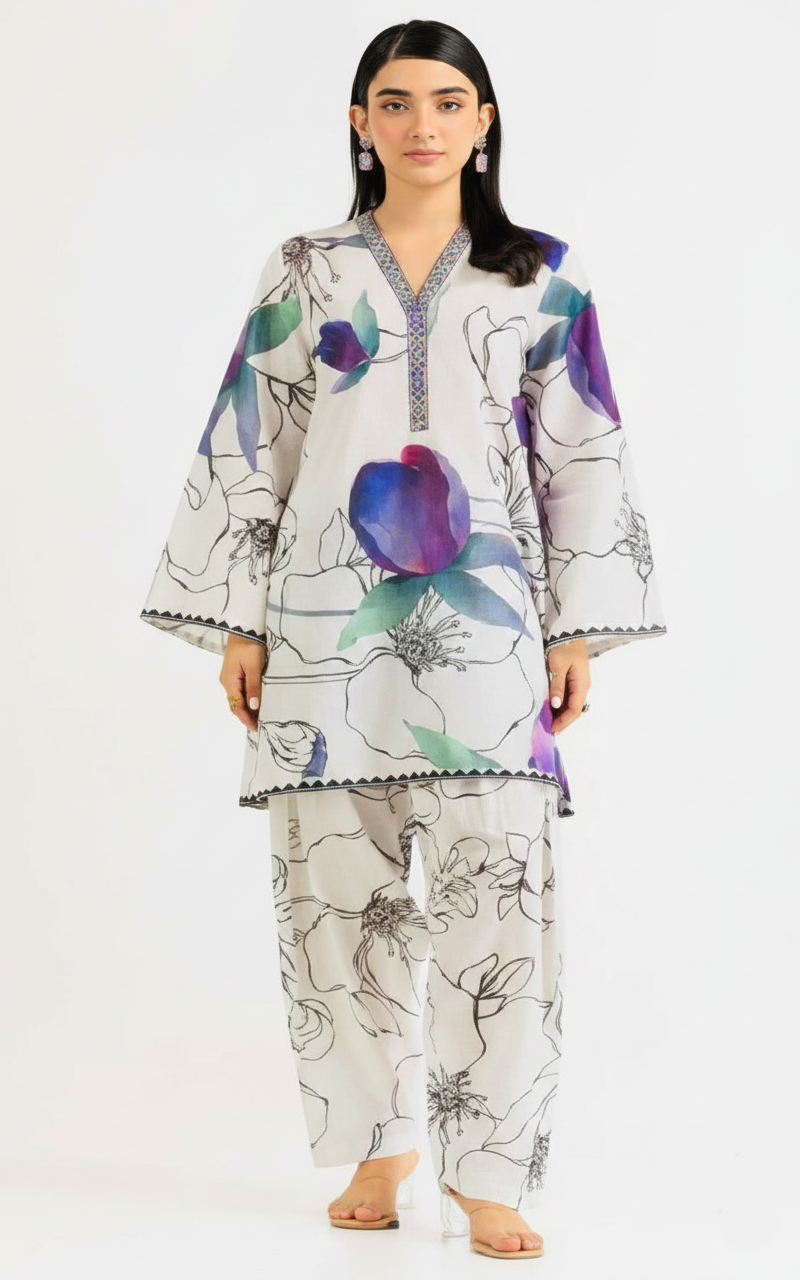 Co-Ord Set Ladies Unstitched 2 PC #069