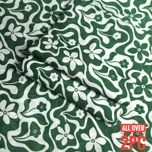 Lawn Ladies: 2-Piece Unstitched Floral Print #197