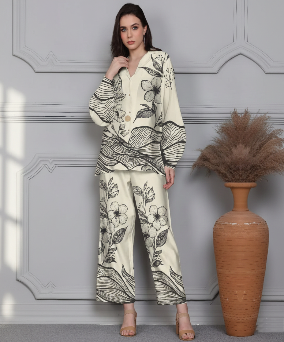 Co-Ord Set Ladies Unstitched 2 PC #019
