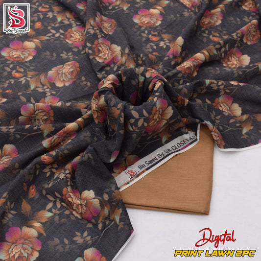 Lawn Ladies: 2-Piece Unstitched Floral Print #162