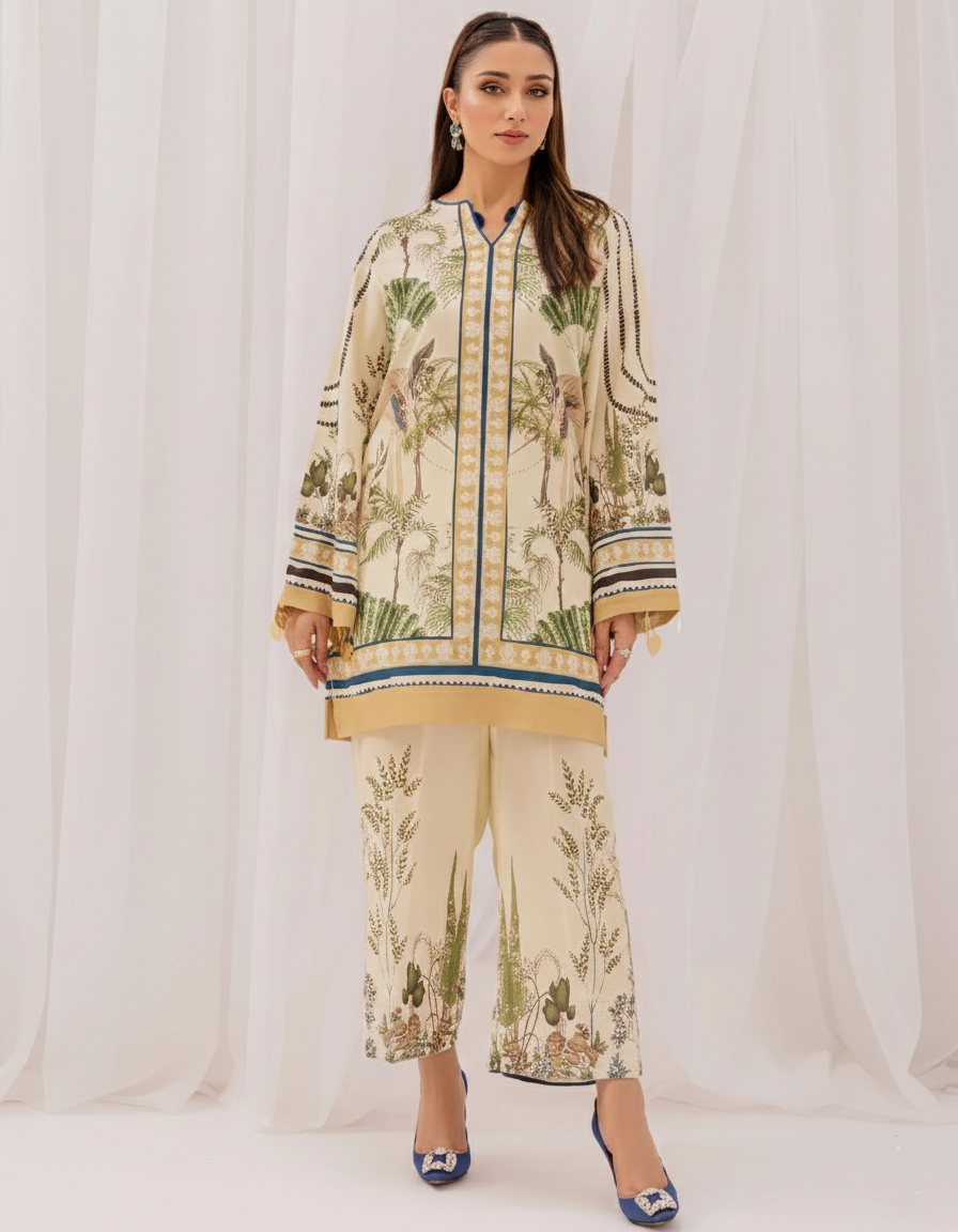 Co-Ord Set Ladies Unstitched 2 PC #063