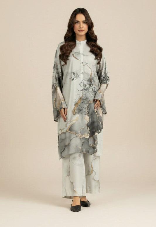 Co-Ord Set Ladies Unstitched 2 PC #073