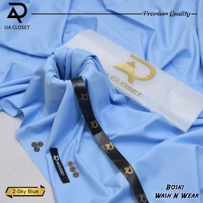 Korean Boski Wash n Wear Suits, ( دو سوٹ کی خریداری پر ایک واچ اور کی چین بلکل فری )