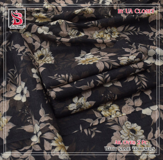 Lawn Ladies: 2-Piece Unstitched Floral Print #182